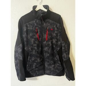 Snozu Performance Men's Ski Jacket Black‎ Dark Red Accent Size M